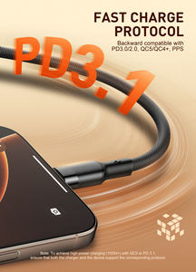 <span class=keywords><strong>สาย</strong></span>ชาร์จเร็ว LDNIO Wholesale LC352C 240W PD3.1 5A <span class=keywords><strong>สาย</strong></span>ดาต้า Type C ชิป E-Marker โครงสร้าง 5 <span class=keywords><strong>แกน</strong></span> <span class=keywords><strong>สาย</strong></span>ชาร์จมือถือ - Product Image 4