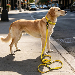 Nuevo Diseño de Lujo: Conjunto de Correa y Collar para Perro con Remaches Recubiertos de PVC, Duradero, de Liberación Rápida, Ajustable y Multifuncional para Paseos - Product Image 3