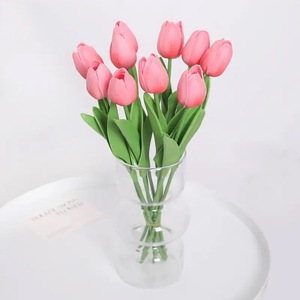 Venta al por mayor de cabezas de tulipanes artificiales para manualidades, suministros para arreglos de ramos de boda y decoración del hogar. - Product Image 2