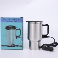 Tasse Chauffante de Voiture 12V Double Paroi en Acier Inoxydable, Bouilloire Électrique Isotherme, Mug à Café pour Accessoires Auto