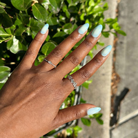BTArtbox doux Gel XCOAT 3D Floral presse sur les ongles en gros court amande fait à la main bleu français pointe faux ongles