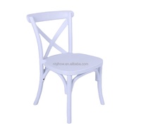 Chaise empilable en résine plastique blanche et rose de haute qualité pour enfants, avec dossier en X, idéale pour les fêtes de mariage en extérieur