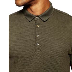 New Gorgeous Regular Fit with Ribbed Collar Textured Knit Superb Cotton Polo Shirt for <b>Mens</b> Clothing in <b>Khaki</b> Color - Product Image 3