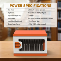 Armoire de charge USB 16 ports PD 3.0 avec alimentation indépendante 12W et fonction de synchronisation pour tablettes, idéale pour la technologie éducative