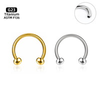Damen ASTM F136 Titan Hufeisen-Nasenringe 18G 20G mit Zirkonia-Ohrstecker für Tragus, Helix, Septum Piercing – ideal für Hochzeiten
