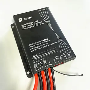 SRNE品牌防水IP67脉宽调制太阳能充电控制器12V 24V 15A光伏调节器太阳能路灯控制器DH100