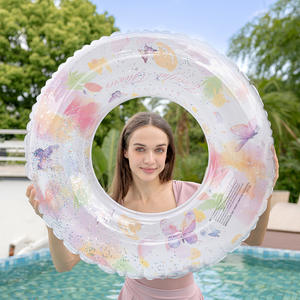 Flotador Inflable de Mariposa para Niños, para Piscina o Parque Acuático, Diseño Redondo Reforzado con Patrón Impreso, Flotador de Seguridad Infantil - Product Image 3