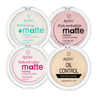 Poudre de banane compacte pour un maquillage longue tenue, contrôle du sébum, résistante à l'eau, ne colle pas, correcteur naturel, facile à transporter pour les retouches