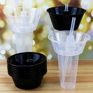 使い捨て透明テイクアウトプラスチックPPジュースソーダバブルミルクティー飲料カップ、食品パッケージスナックボウルとストロー付き - Product Image 4