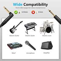 Kabel Gulung Konduktor Tembaga Berpelindung Foil Dua Warna OEM 1/4-inci untuk Gitar/Amp Bass/Pedal Kabel Audio/Video