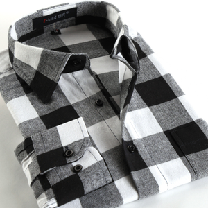 100% Cotton <strong>Flannel</strong> Wool Plaid Dress <strong>Shirts</strong> for <strong>Men</strong> Refined Different Colors Long Sleeves Slim Fit High Quality Formal Style - Product Image 4