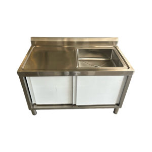 VICTORY Évier de cuisine à cuvette unique en acier inoxydable robuste avec armoire Équipement de restauration pour hôtels et restaurants - Product Image 6