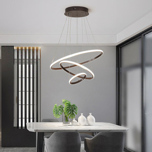 Lustres à <span class=keywords><strong>suspension</strong></span> en acrylique de luxe pour salon à <span class=keywords><strong>trois</strong></span> cercles pour la maison - Product Image 3