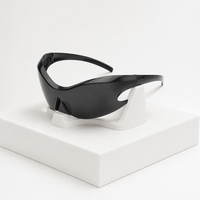 Lunettes de soleil sportives de luxe sans monture Future Design One Piece, protection UV400, unisexe, logo personnalisé, style Y2K, hip-hop, classiques, multicolores