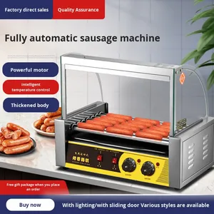 Máy nướng xúc xích tự động hoàn toàn bằng đá núi lửa, thép không gỉ, dành cho quầy bán đồ ăn vặt kiểu Đài Loan - Product Image 4