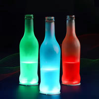 Sous-verres lumineux LED pour bouteilles de vin et cocktails, accessoires décoratifs pour mariages et événements, avec éclairage d'ambiance