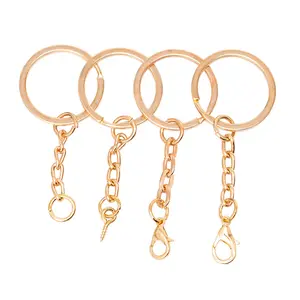 3cm कुंजी श्रृंखला अंगूठी गुलाब सोने के रंग विभाजन Keyrings कुंजी हुक के लिए गहने बनाने ढूँढना उपकरण कुंजी चेन सामान