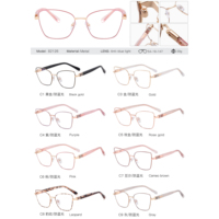 MS 82126 2023 Nuevas Gafas Ópticas de Metal para Mujer, Montura de Ojo de Gato, Anti Luz Azul, Diseño Colorido de Moda, Logotipo Personalizado
