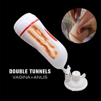 Dual-Channel Vaginal- und Anal-Masturbationsbecher, Penispumpe, Eicheltrainer, Sexspielzeug, Erotikprodukt-Maschine