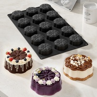 Nouveau moule en silicone pour gâteau mousse dessert, petit format, facile à démouler, qualité alimentaire, bricolage, cuisson au four, motif fleur de cerisier