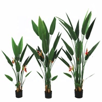 Plante artificielle Strelitzia réaliste au toucher, 180 cm, pour intérieur, extérieur, maison, bureau, hôtel
