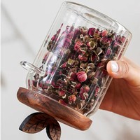 Frascos de Vidrio Rayado al por Mayor con Tapas de Acacia, Frascos de Almacenamiento de Vidrio de Borosilicato Alto, Contenedores para Frutas Secas