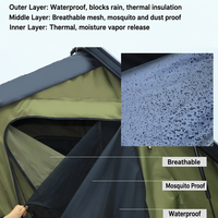 Tente de toit rigide en aluminium pour 2 personnes, quatre saisons, imperméable, avec échelle en aluminium de 2,3 m pour SUV 4x4, camping tout-terrain