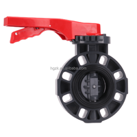 Vanne papillon industrielle manuelle en plastique PVC à double excentrique, résistante à l'usure, avec manette ou manivelle