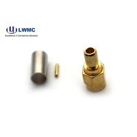 Precio de fábrica, Conector de crimpado de enchufe para Cable RG58, cable conector macho RP SMA