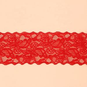 <span class=keywords><strong>Merveilleux</strong></span> vêtement embellissement floral rouge 8cm dentelle garniture 10yard - Product Image 1