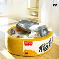 Pet House Doux Multi-Couleurs 2 Couleurs Nouveau Style Ramen Pot Chat Chenil En Gros Creative Chat Dormir Nid Couverture Pour Animaux De Compagnie Chenil Lit