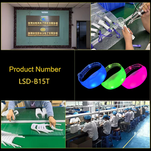 Bracelet LED contrôlable pour concerts, 4 perles lumineuses, silicone, contrôle radiofréquence, portée 800 mètres, télécommande 433 MHz - Product Image 4