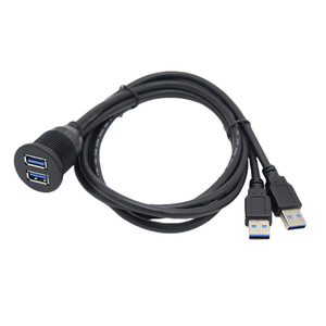 สายต่อขยาย USB 3.0 แบบสองพอร์ต ชาย-หญิง สำหรับรถยนต์ เรือ มอเตอร์ไซค์ แผงหน้าปัด กันน้ำ สายส่งข้อมูล - Product Image 3