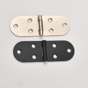 Charnière de meuble de style chinois, 6 trous, ovale, en fer, montage en surface, durable, argent/noir, type H standard - Product Image 1
