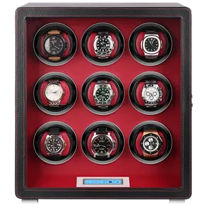 2023 Neuer DRIKLUX Luxury 9 Slots Automatischer Uhren beweger mit LCD-Fingerabdruck-Uhren boxen Gehäuse Anti magnetisches Design