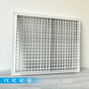 Hai lớp xoáy lệch không khí Vent lưới tản nhiệt nhôm Blades HVAC hệ thống tươi xả Trần treo tường thông gió - Product Image 1