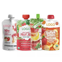 Pochette Doypack transparente à bec verseur pour jus, personnalisable, imprimée en héliogravure, pour emballage alimentaire