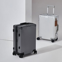 Luxuriöser Aluminium-Reisekoffer mit Aufprallschutz-Ecken, Hartschale, Leichtgewicht, Wasserdicht, Geräuscharme 360°-Räder, Handgepäck