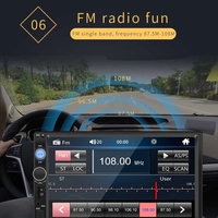 Autoradio 2 Din MP5 MP3 Lecteur Multimédia Écran Tactile Capacitif 7 Pouces Bluetooth Émetteur FM USB CarPlay Mains Libres