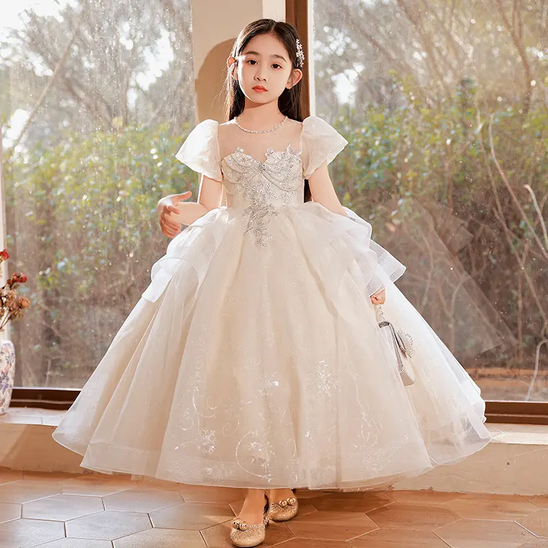 Children Clothes Baby Frock Design Princess Ball Gown Kids Party Flower Girl Fancy Elegant Luxury Girl Dress