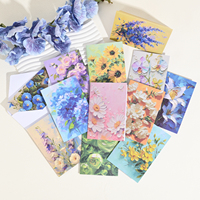 Cartes de vœux vierges personnalisées de luxe avec logo imprimé en 3D, fleurs, écologiques, pliables, cartes de remerciement manuscrites avec enveloppes