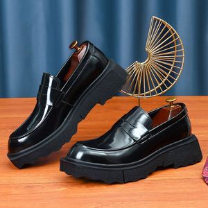 Anti-slip High-quality Leather <b>Shoes</b> for Men Soft Leather Business Casual Wear Thick Sole <b>Height</b> <b>Increasing</b> Autumn Hard-wearing - Product Image 4