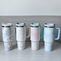 Gobelets isothermes réutilisables de 40 oz en acier inoxydable à double paroi sous vide pour café glacé, avec couvercles et pailles