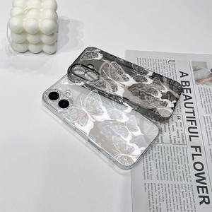 Funda para Teléfono con Diseño de Mariposa de Líneas Blancas, Resistente a Impactos, Pintada, para 17 Pro <span class=keywords><strong>Max</strong></span>, 16, 15 Pro, 14, 13 - Product Image 2