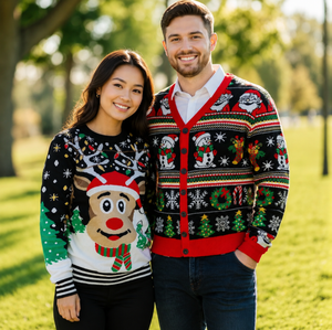 Matching Family <strong>Christmas</strong> Sweater 100% Cotton Jacquard Knit Holiday Pullover Custom Logo Ugly Xmas Wholesale Factory OEM ODM Set - Product Image 1