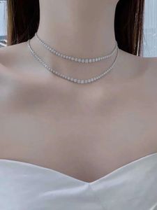 Xinfly 18K Gold 3CT Natural Diamond FG 16-Inch Round Tennis <b>Necklace</b> - Product Image 5