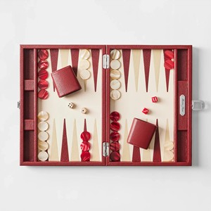 412x267mm Luxury Tournament <strong>Backgammon</strong> Set Table Top <strong>Backgammon</strong> Kit Handmade PU Leather <strong>Board</strong> - Product Image 3
