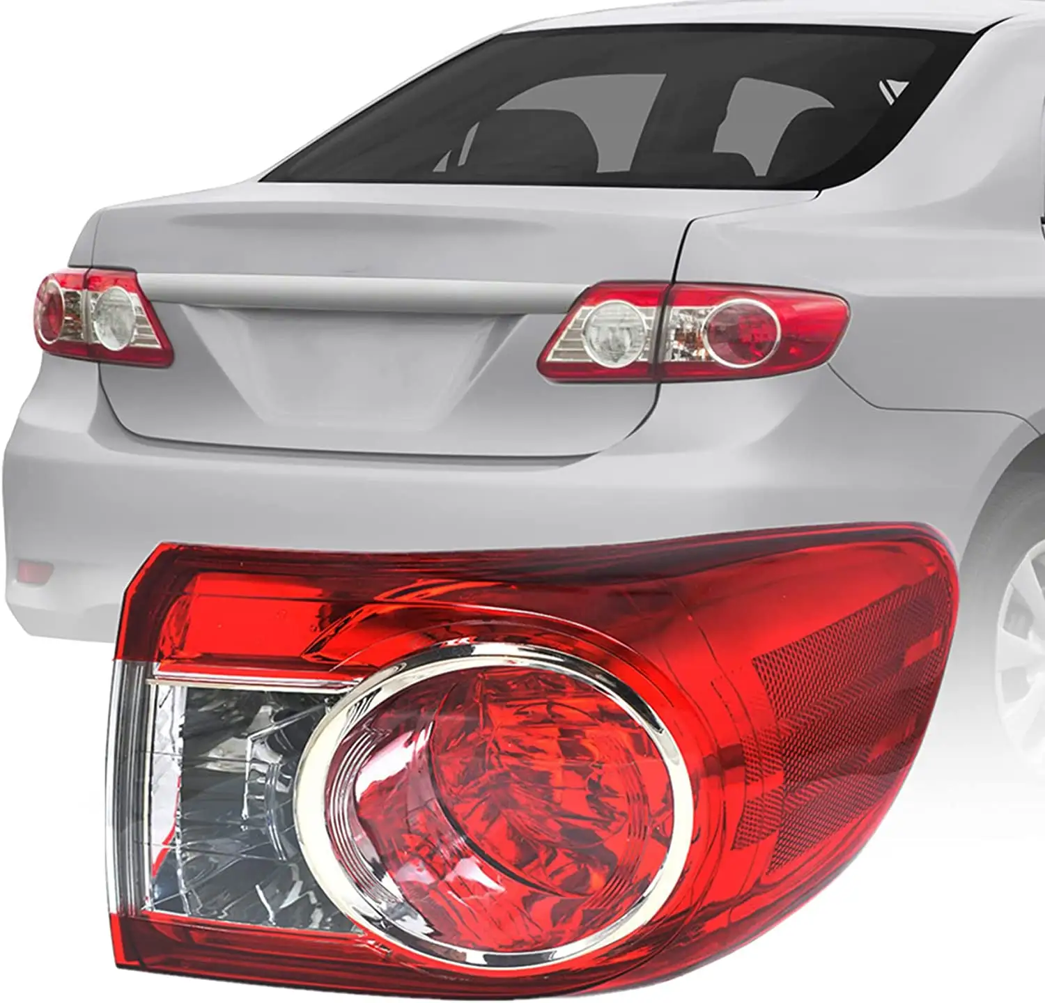 munirater Rear Right Passenger Side Brake Tail Lights Replacement for 2011-2013 Toyota 8155002580 TO2805111 corolla tail lamp