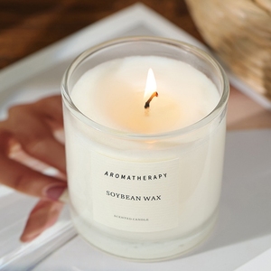 Bougie parfumée artisanale <span class=keywords><strong>de</strong></span> qualité supérieure en cire <span class=keywords><strong>de</strong></span> soja dans un bocal en verre <span class=keywords><strong>transparent</strong></span> moderne avec aromathérapie pour la décoration <span class=keywords><strong>de</strong></span> la maison pendant Diwali et Ramadan - Product Image 3