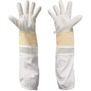 Guantes de Apicultura Luwint Nuevos - Protectores Contra Picaduras, Mangas Ventiladas, Guantes de Apicultor de Piel de Cabra/Blancos (Talla Extra Grande), 1 Año de Garantía - Product Image 1
